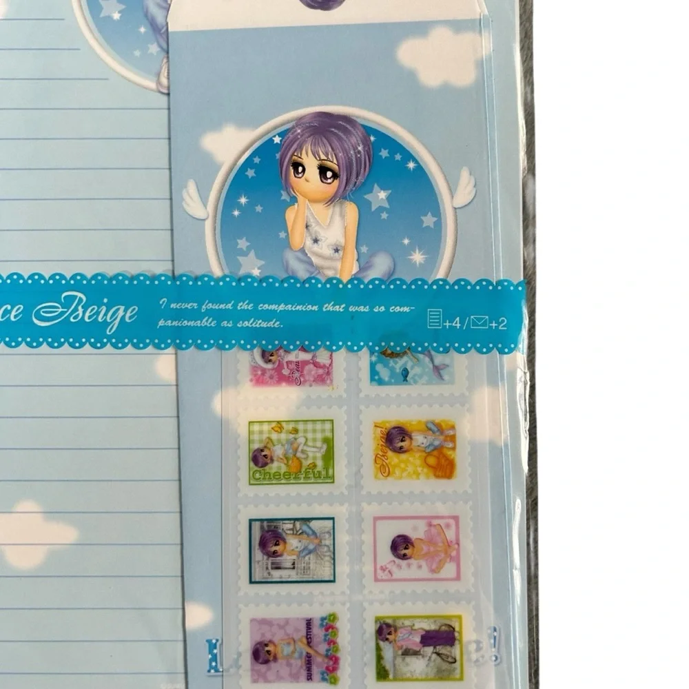 Vintage Y2K Sunflower Fancy Elegance Beige Letter Set Korean Stationary Kawaii